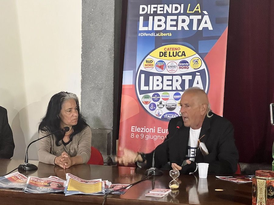 Presentazione Lista Libertà, con Capitano Ultimo e Sabrina Aguiari, candidati alle elezioni europee.