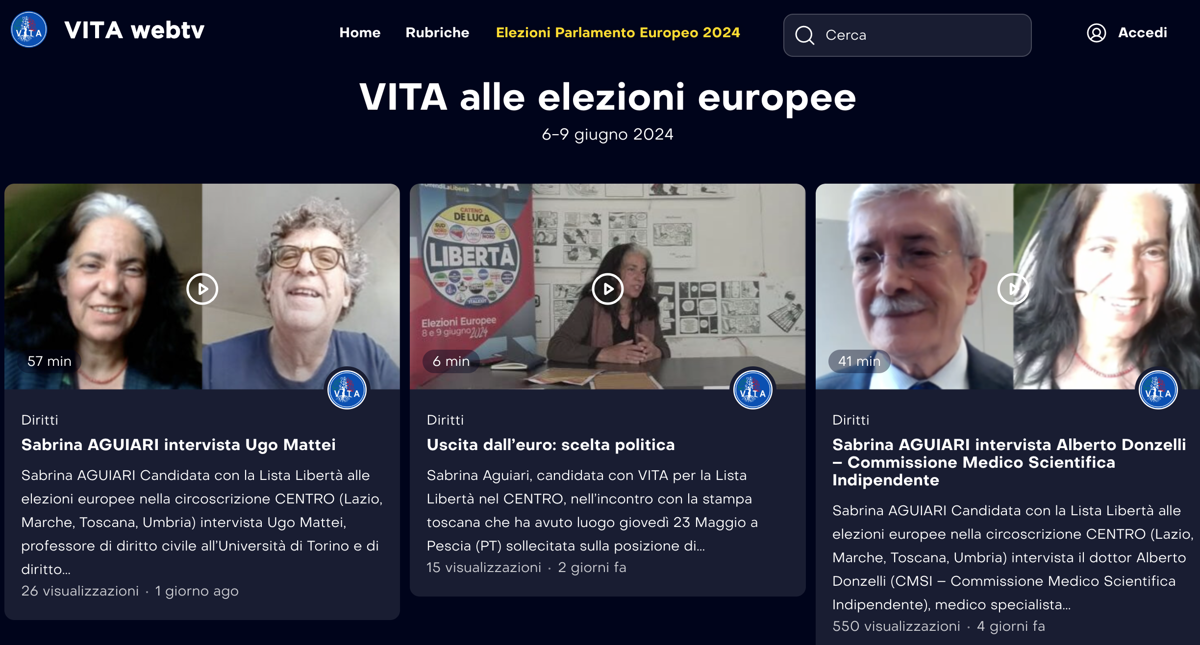 Vita web TV elezioni europee 24